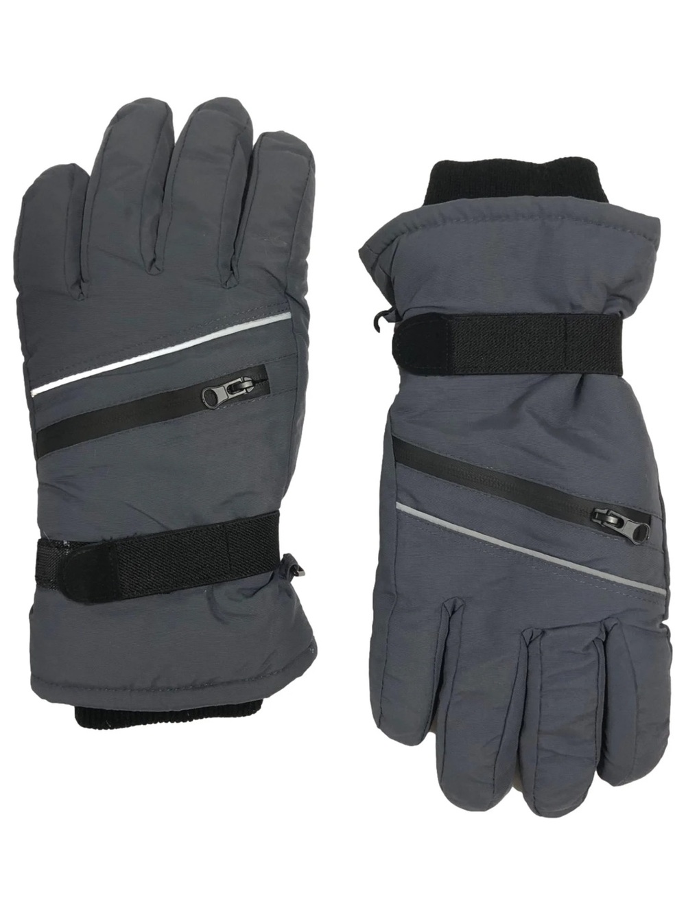 Tek Gear Mens Gray Water Resistant Touchscreen Winter Ski Gloves